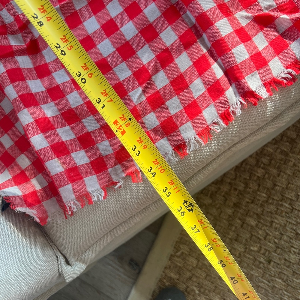 Louis Vuitton Red Checkered Scarf - Picture 6 of 12
